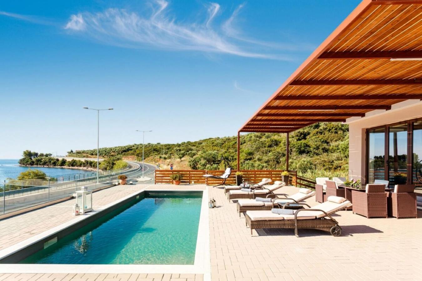 Seaside Summer Bliss - Aurora Luxury Pool Paradise Petalídhion Eksteriør billede